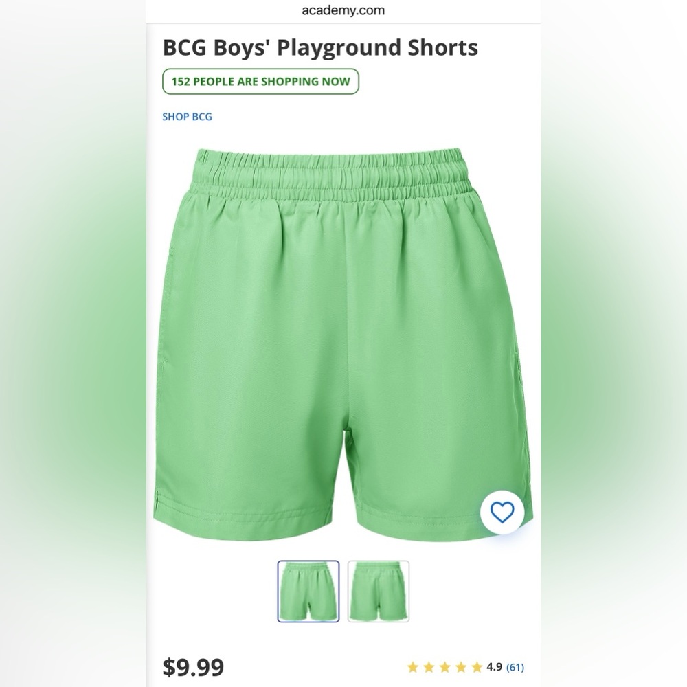 BCG Boys' Green Playground Shorts